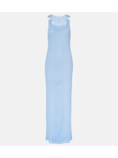 Rochie maxi Jean Paul Gaultier din jerseu de costum albastru
