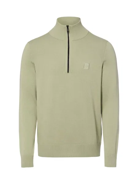 BOSS Orange sweter typu troyer z domieszką kaszmiru Mężczyźni S zielony