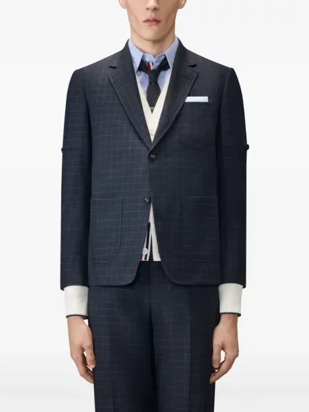 Sacou Thom Browne în carouri albastru