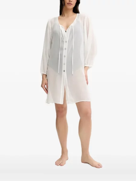 Bluzka Michael Michael Kors garniturowa na ramiączkach płócienna niebieska