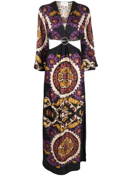 Rochie maxi Ba&sh cu model floral cu imagine lungă negru