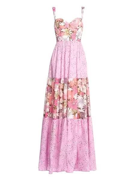 Rochie maxi Agua Bendita de costum roz