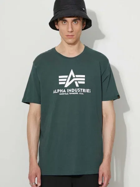 Tričko Alpha Industries Basic navy green zelené