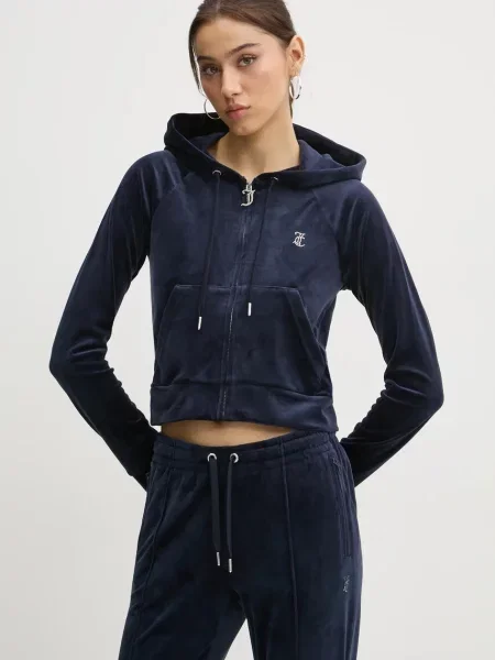 Bluză Juicy Couture cu glugă albastru