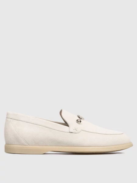 Замшевые лоферы Stefano Ricci белые