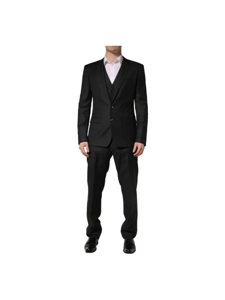 Garnitur Dolce And Gabbana wełniany elegancki szary
