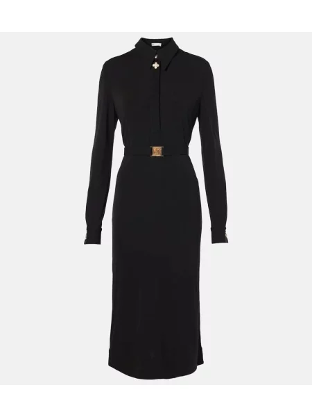 Rochie tip cămașă Tory Burch din jerseu negru