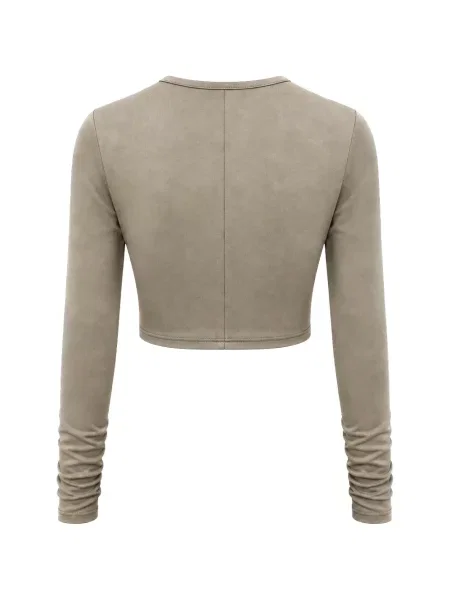 Decupat tricou Christopher Esber cu volane gri