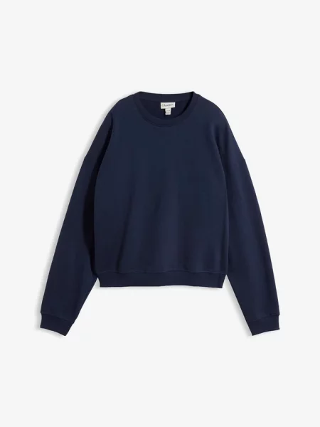 Krótka bluza z czystej bawełny organicznej niebieska