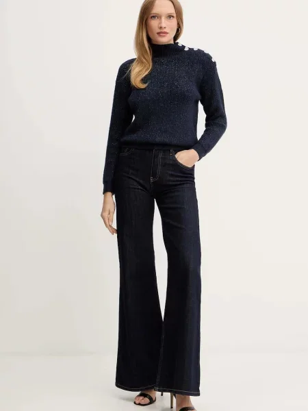 Светр з домішкою вовни Morgan MSTORI півгольф MSTORI сірий