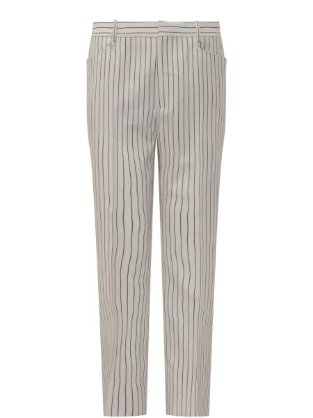 Pantaloni Tom Ford de lână cu dungi alb