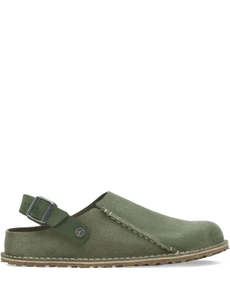 Papuci tip mules Birkenstock din piele slingback verde