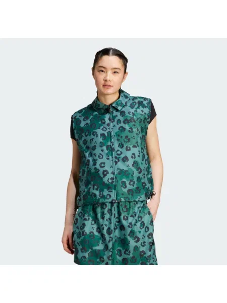 Kamizelka Adidas w paski z nadrukiem cyraneczka