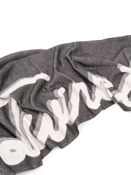 Fular Twinset cu franjuri negru