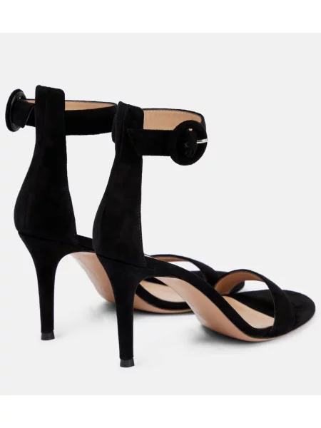 Sandale Gianvito Rossi din piele de căprioară negru