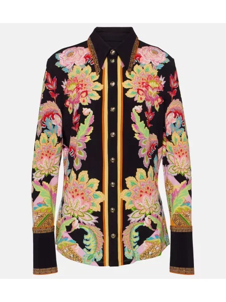 Cămașă Camilla cu model floral din jerseu