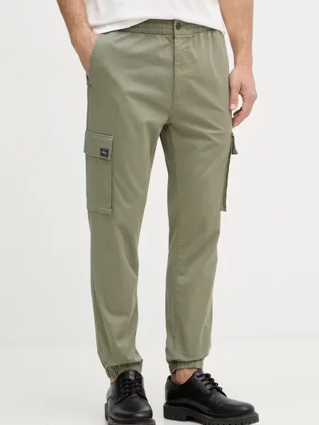 Calvin Klein Jeans pantaloni cargo bărbătești din cu verde