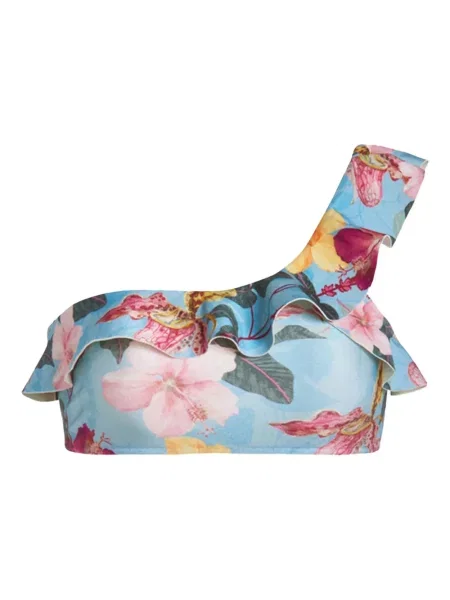 Bikini Patbo na jednym ramieniu niebieski