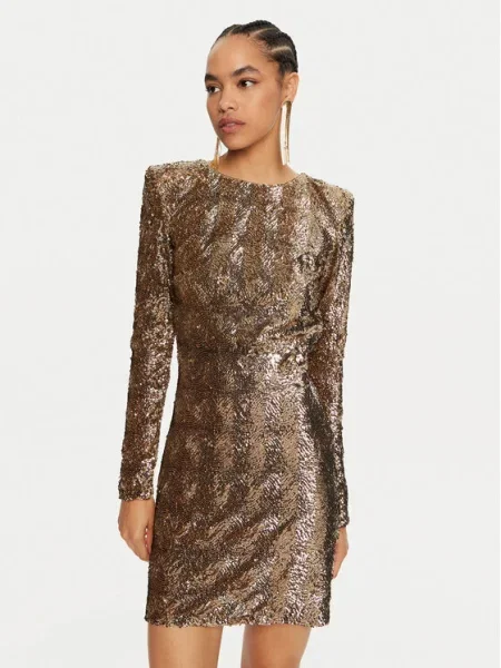 Elisabetta Franchi Rochie cocktail auriu