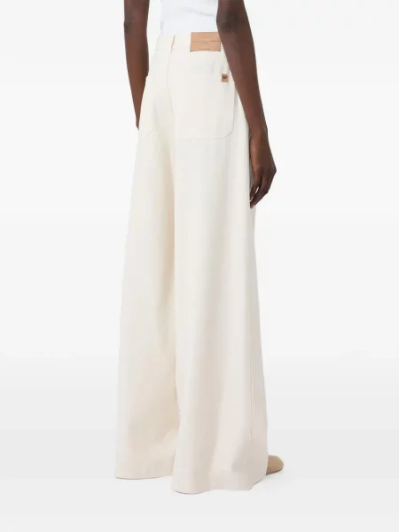 Blugi cu picior larg Weekend Max Mara alb