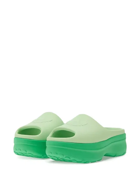Papuci Adidas din piele de căprioară cu platformă verde