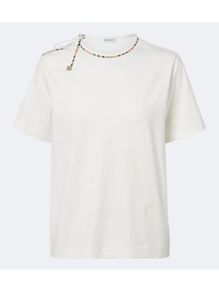 Tricou Burberry din jerseu alb