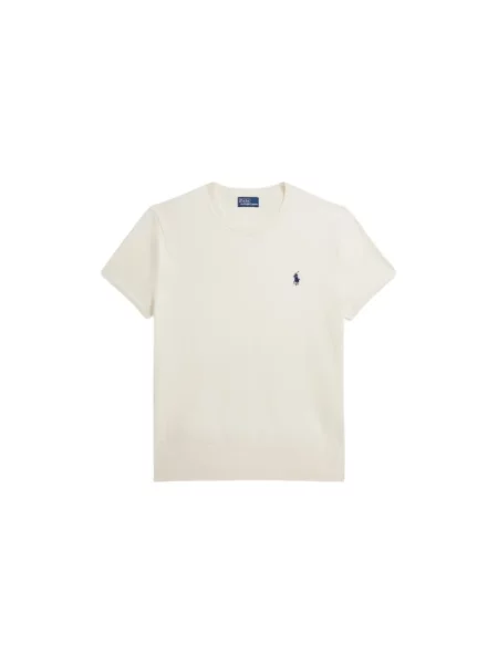Lniana koszulka polo Polo Ralph Lauren z logo beżowa