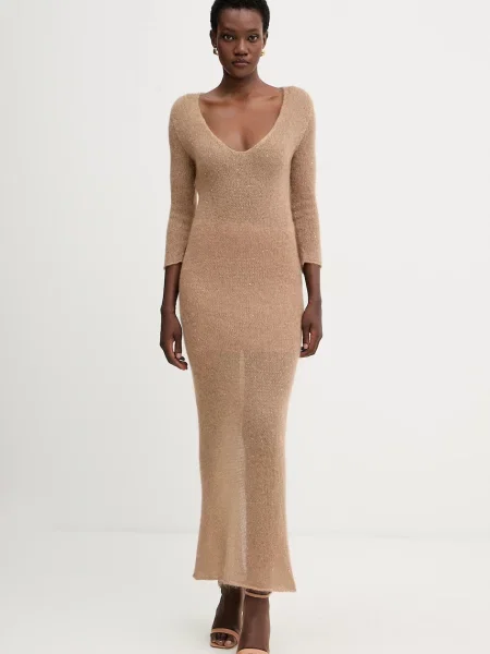 Obleka z dodatkom volne Liviana Conti rjava