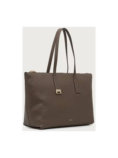 Furla torebka tote skórzana Olivia L Tote zielona