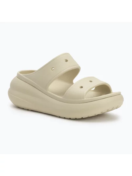 Pantofle Crocs Classic Crush Sandal na platformě béžová