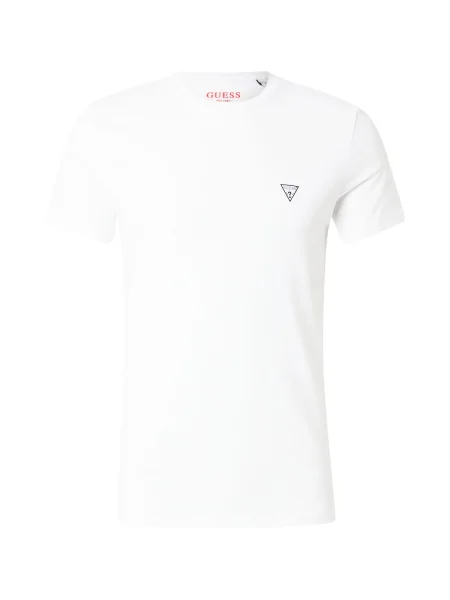 GUESS Tricou CALEB HERO' alb