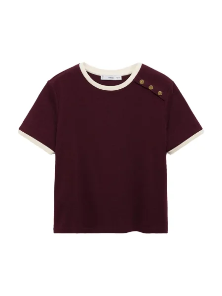 MANGO Tricou PIRTI bordeaux roșu