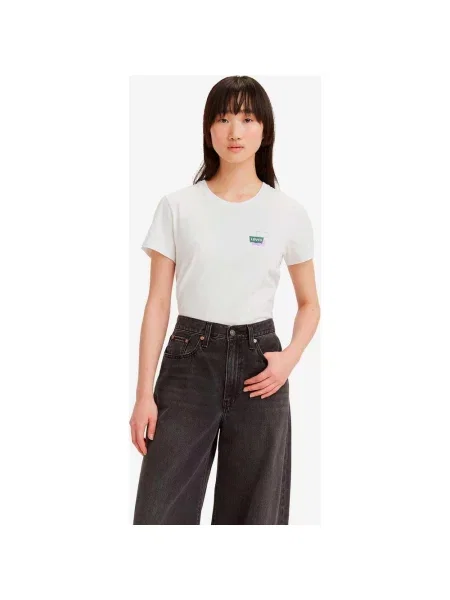 Biało-zielony T-shirt z krótkim rękawem Levi's Perfect XS biała