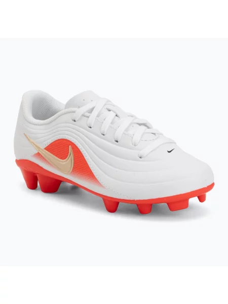 Încălțăminte de fotbal pentru copii Nike Jr. Tiempo Maestro Club White/Bright Crimson/Blur alb