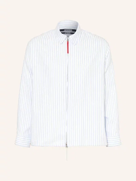 Jacquemus Košile La Chemise Flash Comfort Fit tmavě modrá / černošedá bílá