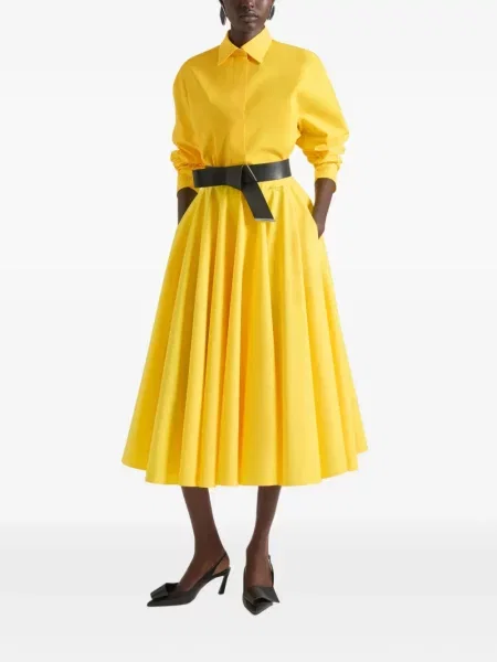 Lung fustă Givenchy din poplin galben