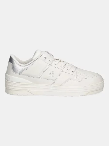 Usnjene superge Tommy Hilfiger FEMININE BASKET SNEAKER bež