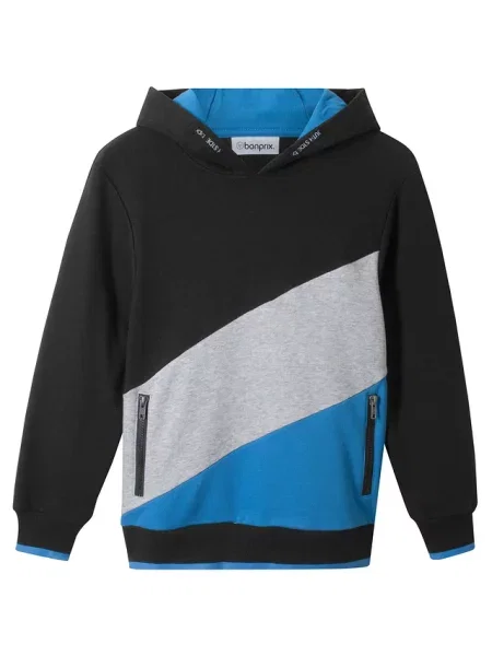 Bluza z kapturem z czystej bawełny organicznej czarna