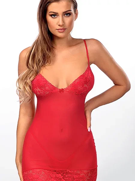 Эротическая ночная рубашка Комплект_Anais_Vanessa червона