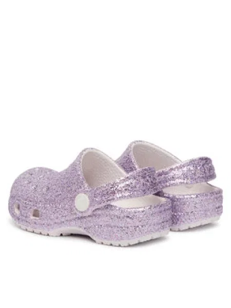 Natikači Crocs Classic Chunky Glitter Clog T vijolična