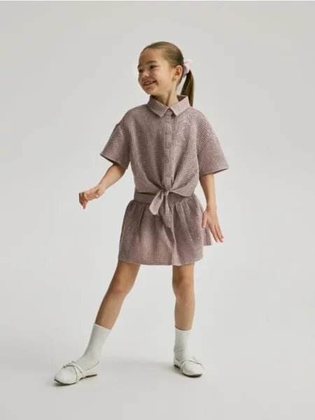 Юбка-шорты Reserved с пайетками бежевая