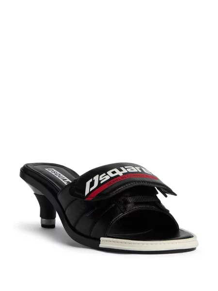 Papuci tip mules Dsquared2 cu imagine negru