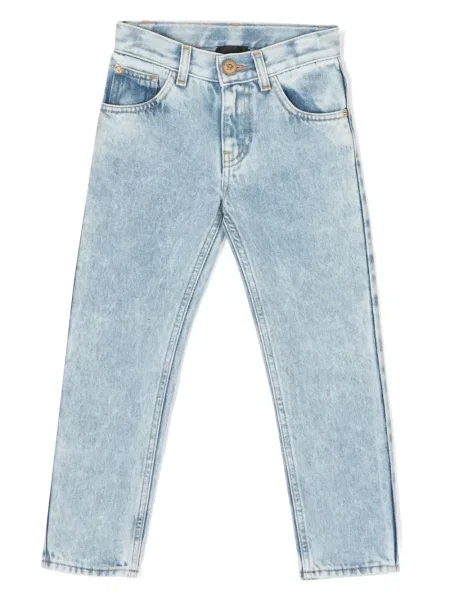 Jeansy straight leg dziecięce Versace niebieskie