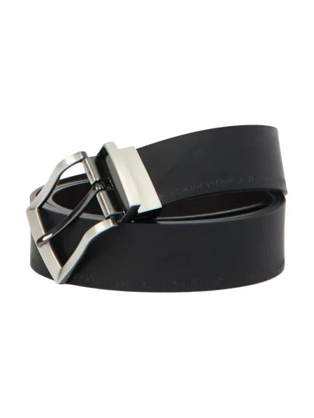 Armani Exchange pasek skórzany dwustronny czarny