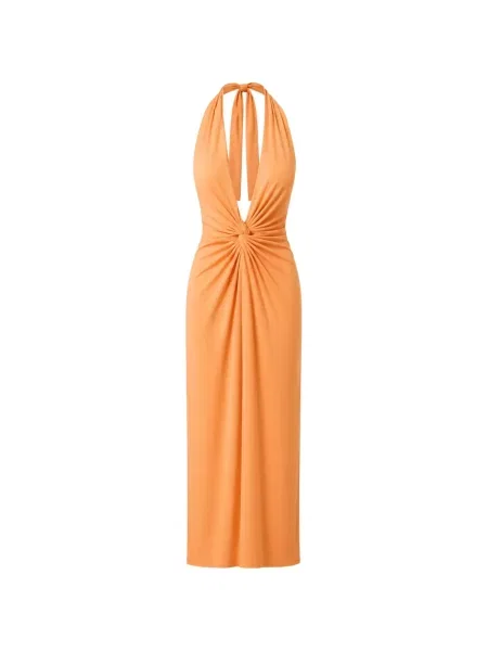 Rochie maxi Baobab cu volane portocaliu