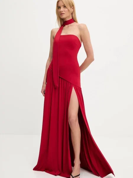 Answear.LAB rochie rosu maxi evazati