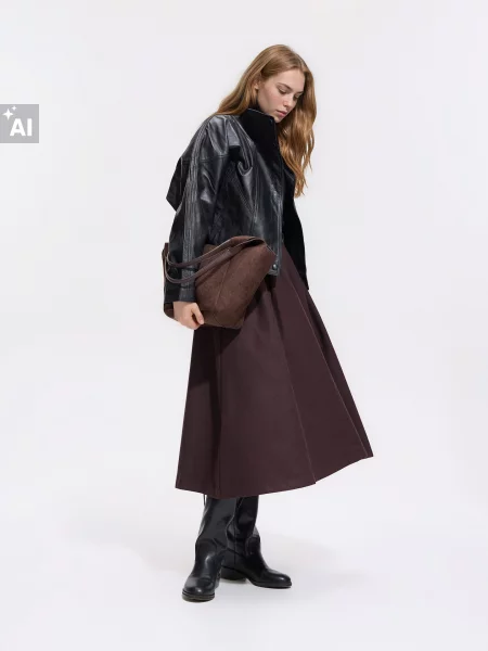 Reserved Сумка Хобо зі штучної шкіри темно коричневий