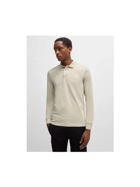 Boss Koszulka Polo Z Dżerseju Passerby Slim Fit beige beżowa