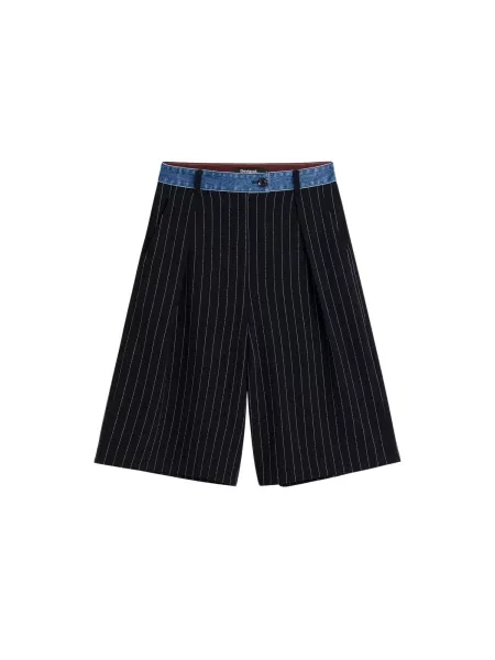 Desigual Pantaloni albastru marin alb