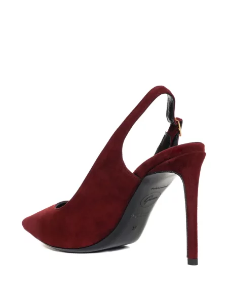 Pantofi cu toc Ginissima din piele de căprioară roșu